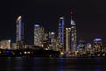 Surfers paradise skyline at night Royalty Free Stock Photo