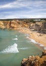 Surfers on portuguese beach near Sagres village