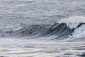 Surfers riding huge waves on the west coast, close to Pillar Point and Mavericks Beach, Half Moon Bay, California Royalty Free Stock Photo