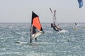 Surfers in the summer at sea. Tarifa. Spain.