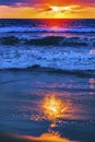 Surfers Sunset La Jolla Shores Beach San Diego California Royalty Free Stock Photo