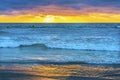 Surfers Sunset La Jolla Shores Beach San Diego California Royalty Free Stock Photo