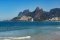 Surfers waiting for the perfect wave. Wonderful places in the world for surfing. Rio de Janeiro city, Brazil. Royalty Free Stock Photo