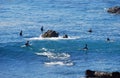 Surfers waiting for a wave a Rock Pile Beach