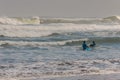 Surfers waiting for wave