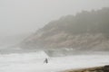 Surfing at Acadia National Park Sand beach Royalty Free Stock Photo