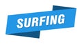 surfing banner template. surfing ribbon label.