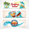 Surfing banners set