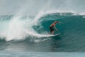 Surfing at Banzai Pipeline Royalty Free Stock Photo