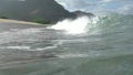 Surfing in the nice Barrell in Hawaii shorebreak