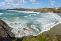 Surfing beach Treyarnon Bay Cornwall England UK Cornish north coast between Newquay and Padstow Royalty Free Stock Photo