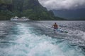 Surfing Behind a Cruise Boat Tender