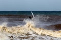 Big Wave Surfing in the Mediterranean Sea in Israel