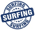 surfing blue stamp
