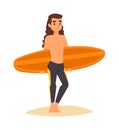 Surfing boy vector stay