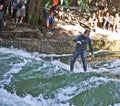 Surfing in central Munich Royalty Free Stock Photo