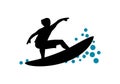 Surfing Character Design Illustration Royalty Free Stock Photo