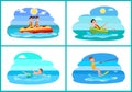 Surfing Collection of Sport Vector Illustration