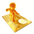 Surfing on a credit card Royalty Free Stock Photo