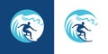 Surfing emblem. Surf symbol vector illustration Royalty Free Stock Photo