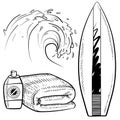 Surfing equipment sketch