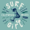 Surfing girl t-shirt print