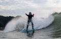 Surfing in Halloween Costumes in Chiba Japan. Scary suits like pumpkins and monsters.