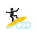 Surfing icon flat