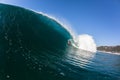 Surfing Inside Blue Hollow Crashing Wave Royalty Free Stock Photo