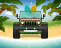 Surfing jeep on the beach Royalty Free Stock Photo