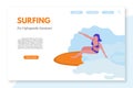 Surfing landing page template with text space
