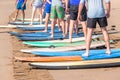 Surfing Lessons Students Beach Ocean