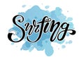 Surfing lettering logo