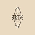 surfing line art logo, icon and symbol, vector illustration design