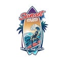 Surfing logo design. Summer Surfing Illustration design vector Royalty Free Stock Photo