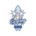 Surfing is my life hand lettering with surfboard