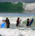 Surfing in the ocean