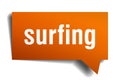 Surfing orange 3d speech bubble Royalty Free Stock Photo