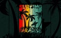 surfing paradise vector t shirt design