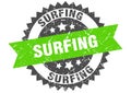 surfing stamp. surfing grunge round sign.