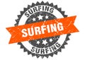 surfing stamp. surfing grunge round sign.