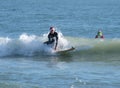 Surfing Santa`s on the beach