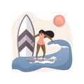 Surfing school abstract concept vector illustration.