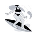 Surfing school abstract concept vector illustration.