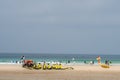 Surfing school meeting on a beach