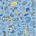 Surfing seamless pattern, sketch for your design