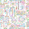 Surfing seamless pattern. Tribal elements for your design