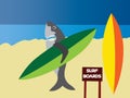 Surfing sharks 2 Royalty Free Stock Photo