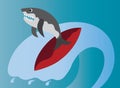 Surfing sharks 1 Royalty Free Stock Photo