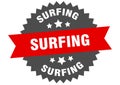 surfing sign. surfing circular band label. surfing sticker